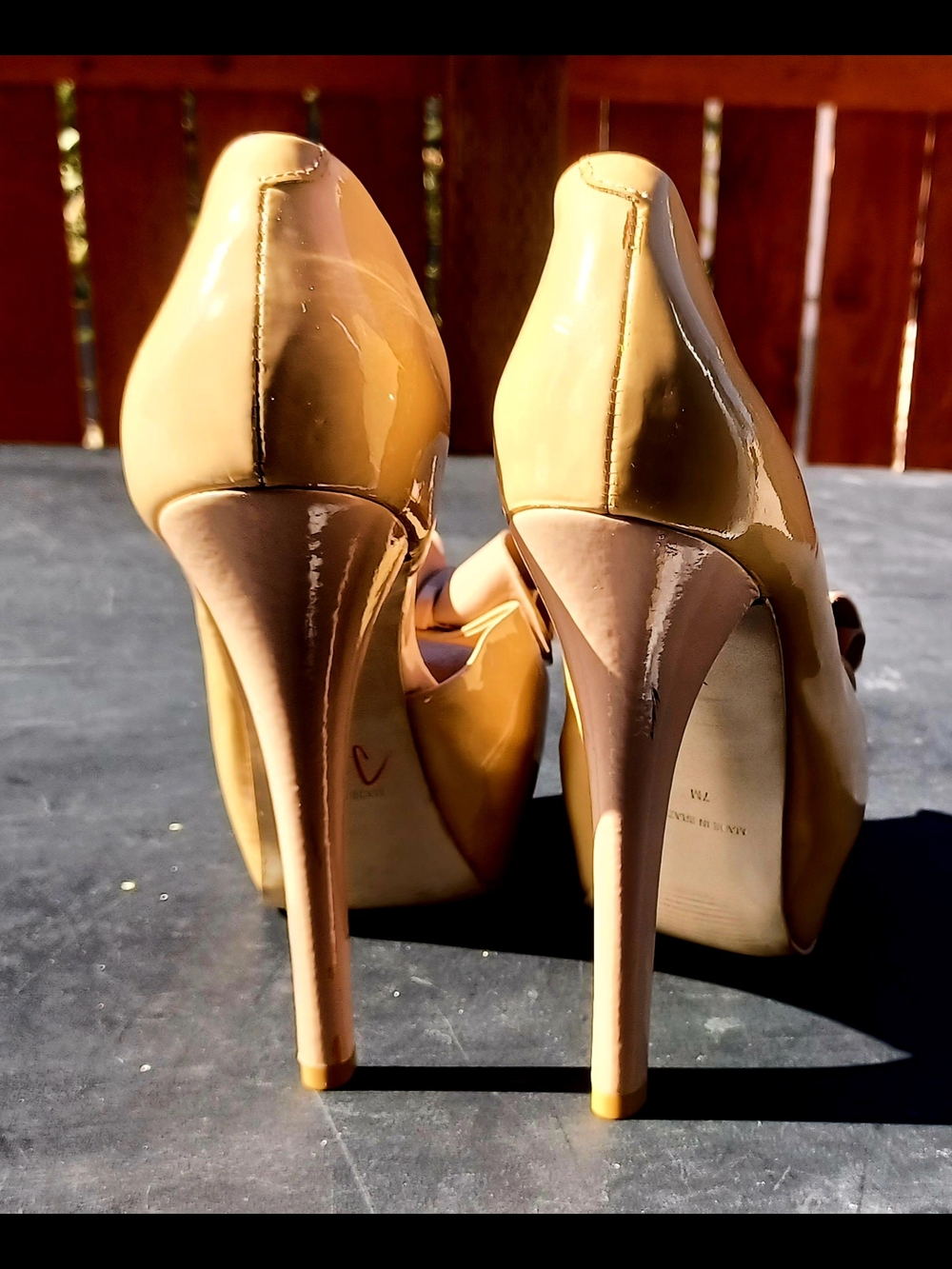 Steve Madden Nude Blush Bow Peep-Toe Platform Pump - Picture 4 of 7
